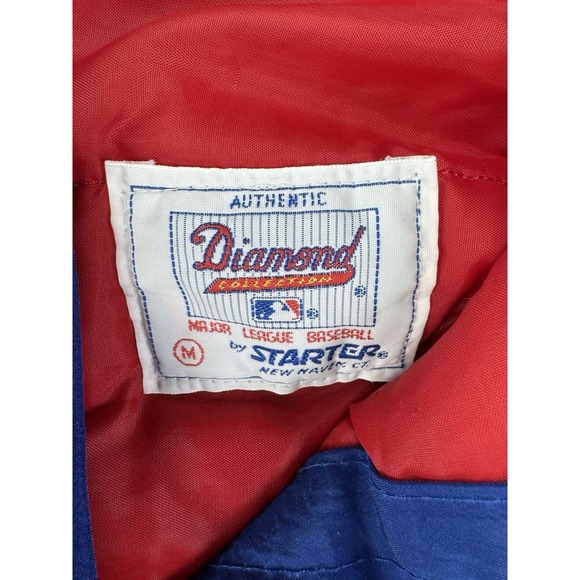 Vintage Chicago Cubs Starter Diamond Collection Jacket MLB Blue Red Medium - Picture 6 of 9